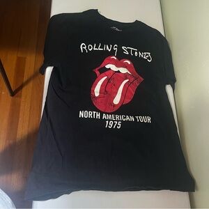 The Rolling Stones Black Tee with White Script UNISEX size small